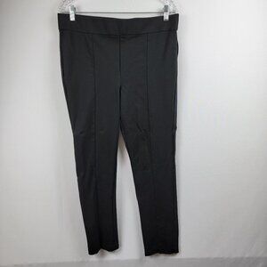Anne Klein Ponte Leggings Womens L Black Stretch High Rise Capri Viscose Spandex
